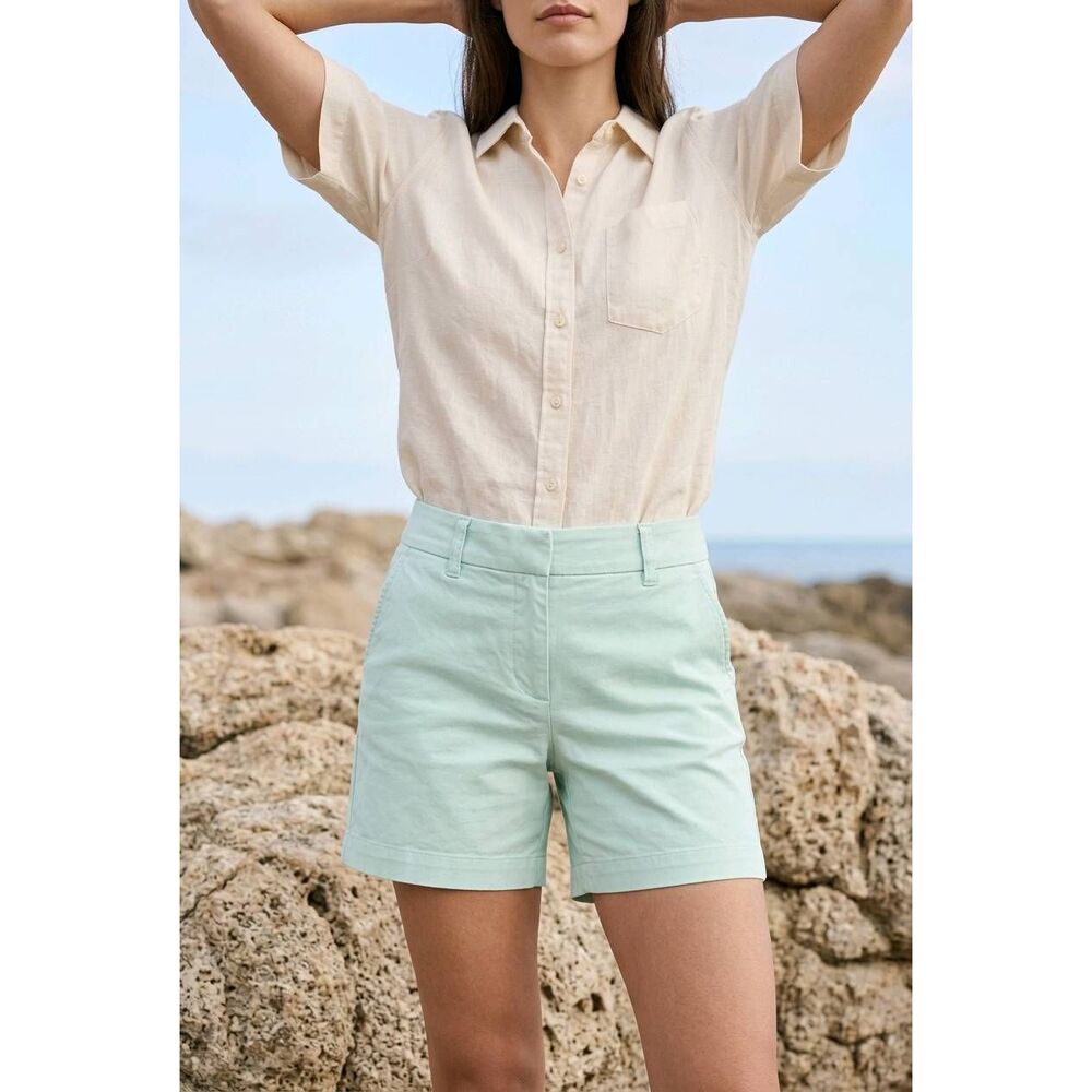 🔹️NWT Anthropologie G.H. Bass Green Fairest Jade Shorts Size 6